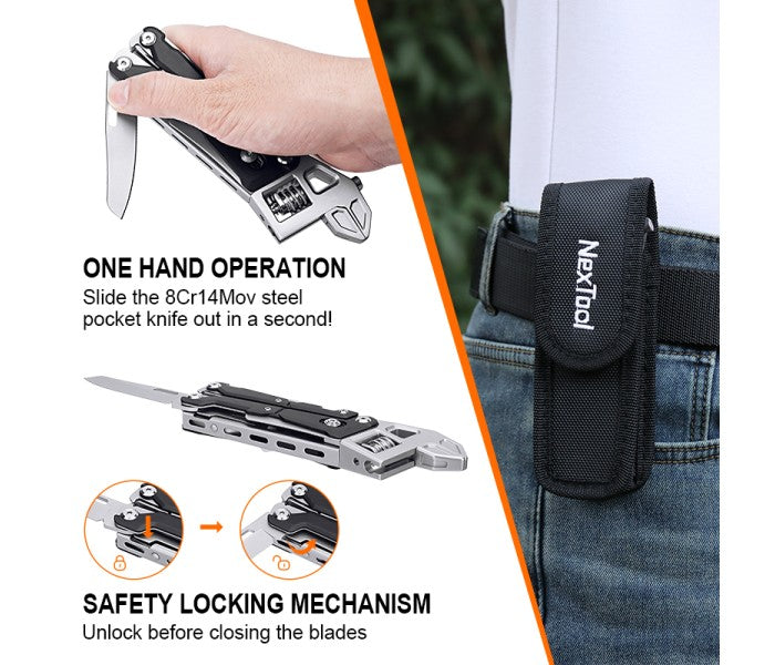 NexTool Adjustable Wrench Pliers W4 Multitool NE20362A