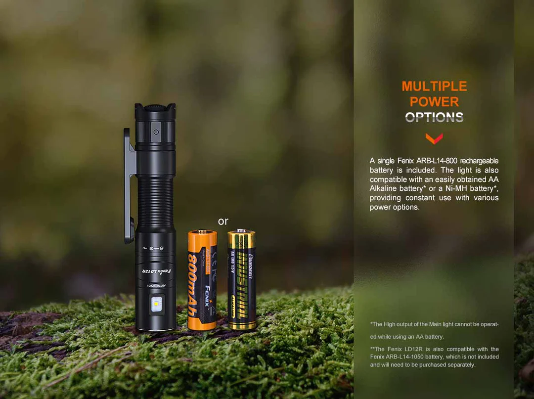 Fenix LD12R Luminus SST20 CW LED 600L Rechargeable Flashlight