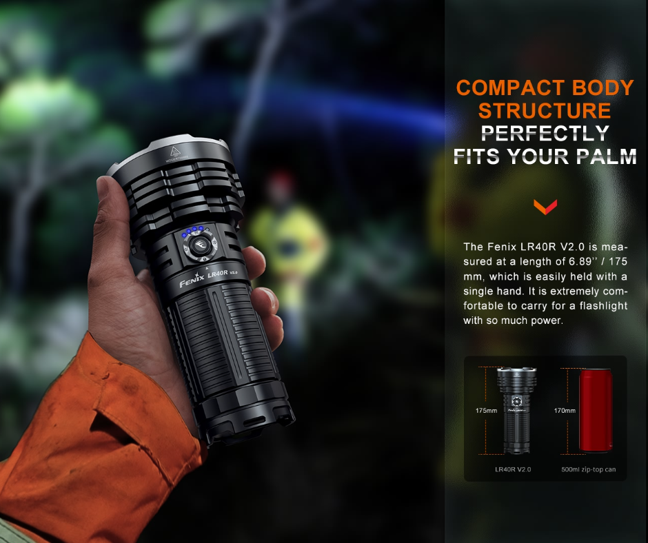 Fenix LR40R V2.0 Luminus SFT70 LED 15000L Rechargeable Flashlight