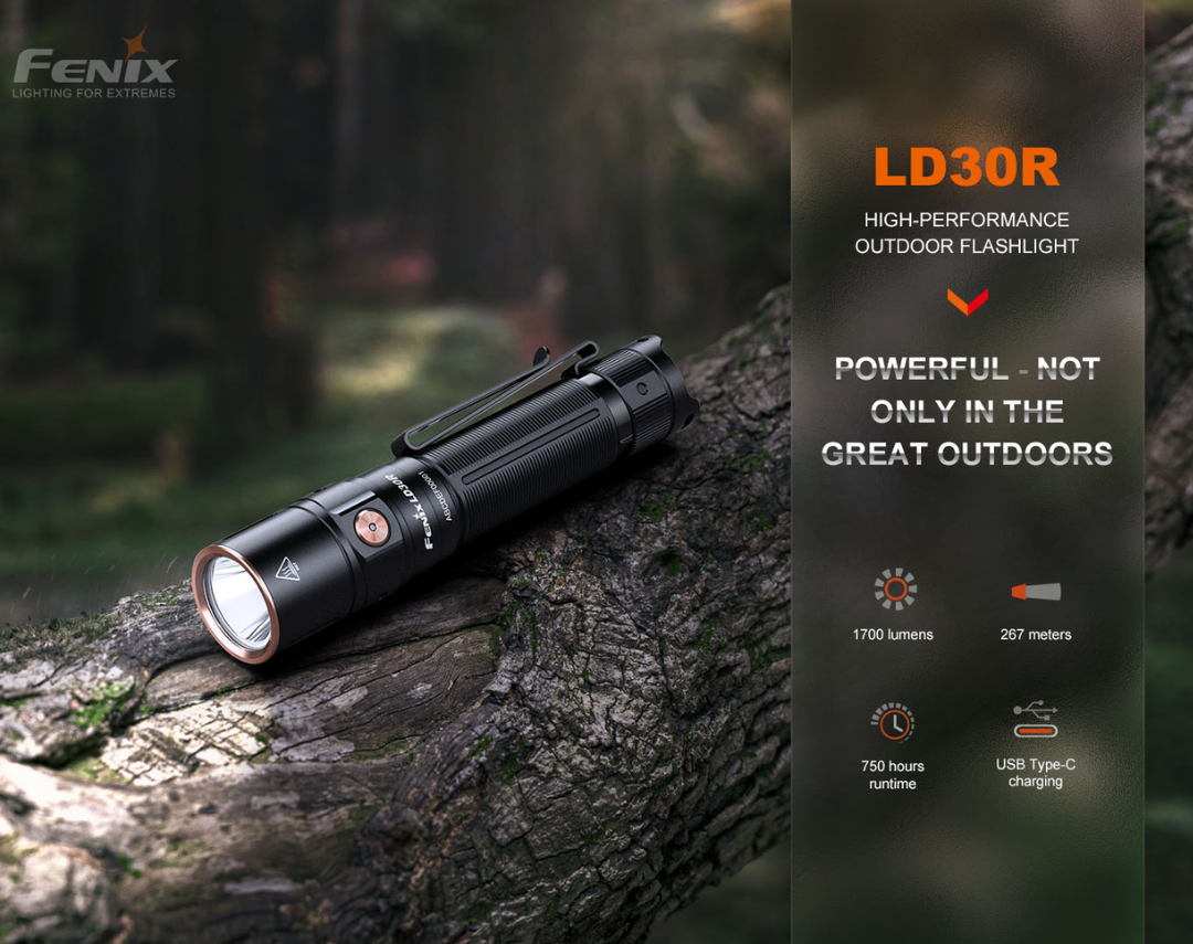 Fenix LD30R Luminus SST40 LED 1700L Rechargeable Flashlight