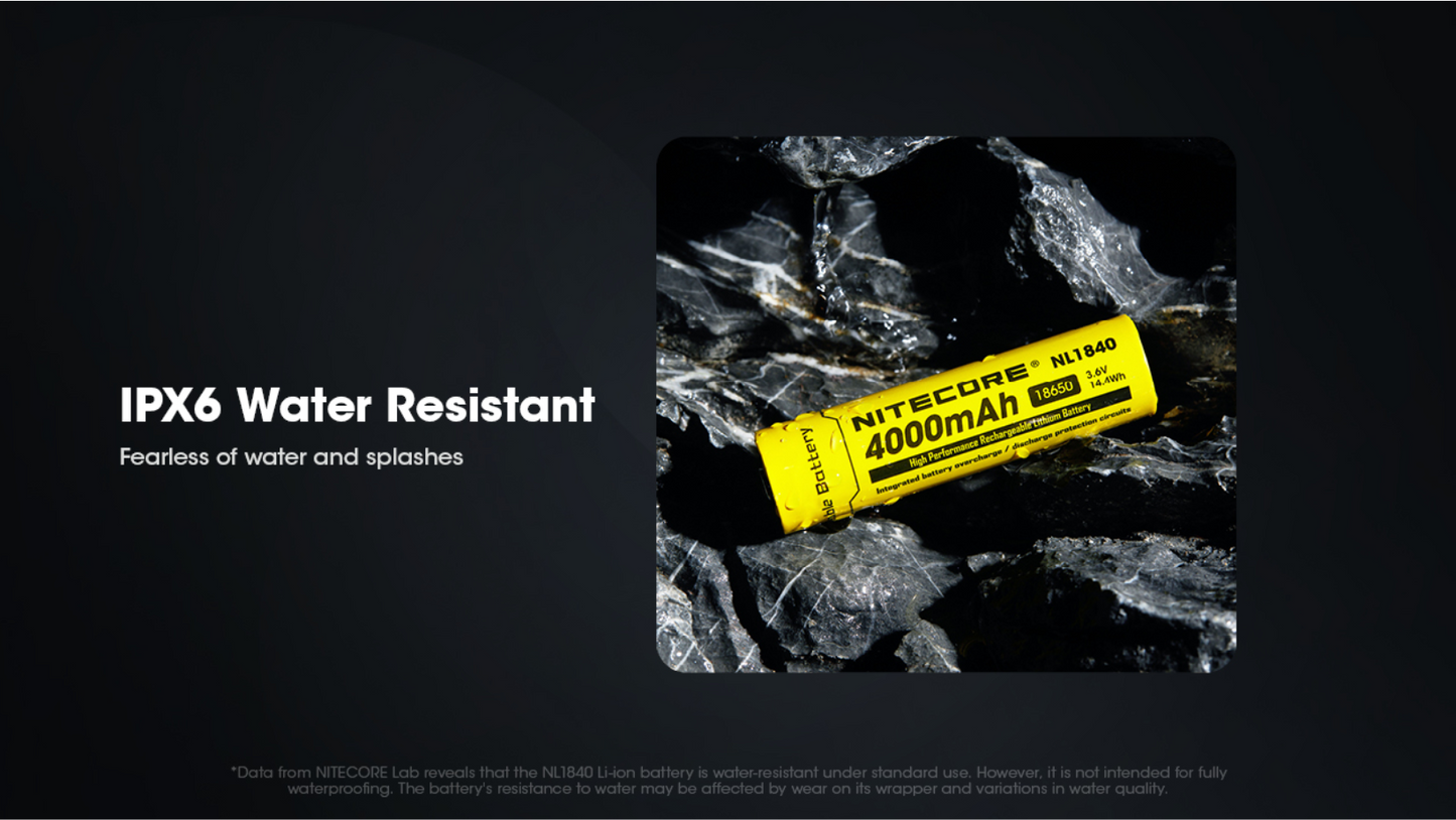 Nitecore 18650 4000mAh 5A Protected Li-ion Rechargeable Battery NL1840