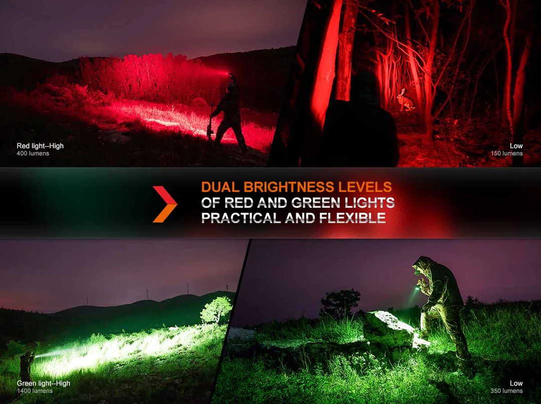 Fenix HT32 SFT70 CW, SFT20 RA Red & SFT20 CG Green LED 2500L Rechargeable Outdoor Hunting Flashlight