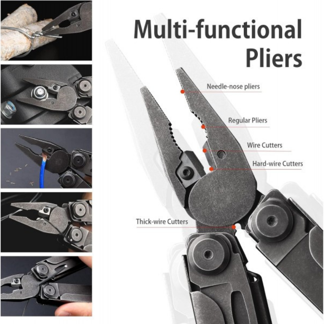 NexTool 16-in-1 Flagship Pro (Dark) NE20120 Steel Full Size Pliers Scissors Multitool