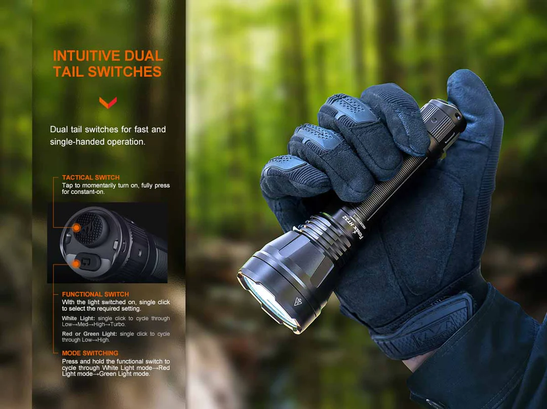 Fenix HT32 SFT70 CW, SFT20 RA Red & SFT20 CG Green LED 2500L Rechargeable Outdoor Hunting Flashlight