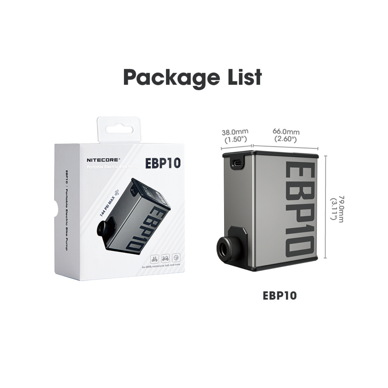 Nitecore EBP10 Portable Electric Pump