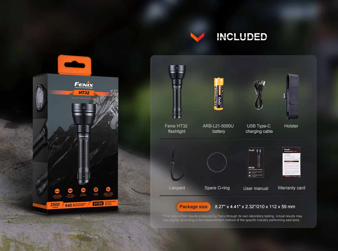 Fenix HT32 SFT70 CW, SFT20 RA Red & SFT20 CG Green LED 2500L Rechargeable Outdoor Hunting Flashlight