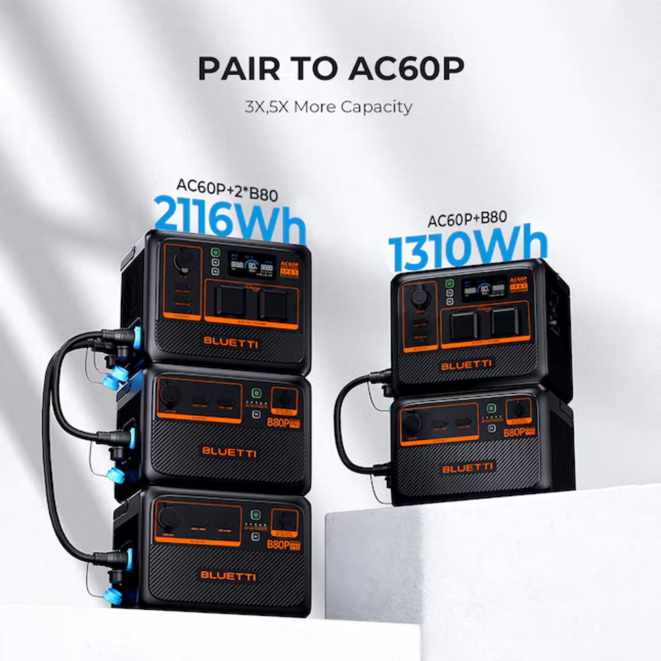 BLUETTI AC60P Portable Power Station 504Wh LiFePO4 Battery Surge AC Solar Generator (600W/1200W)