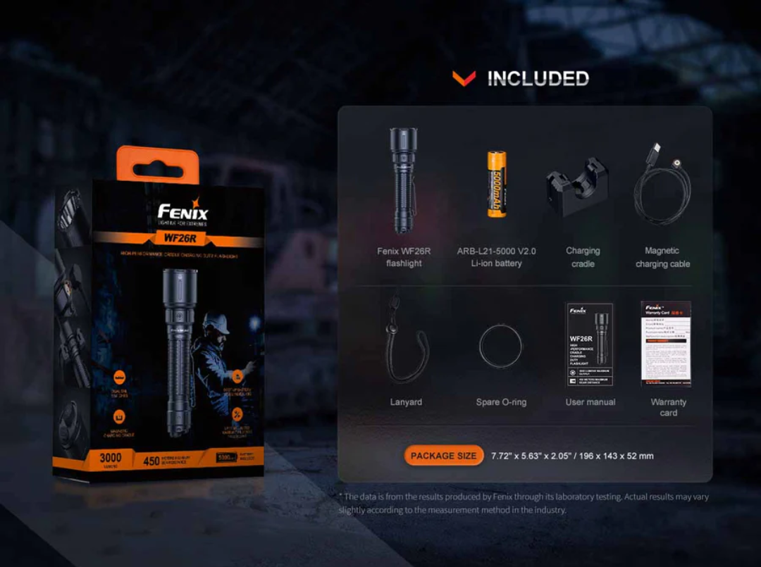 Fenix WF26R High Performance Cradle Charging Duty 3000L Rechargeable Flashlight