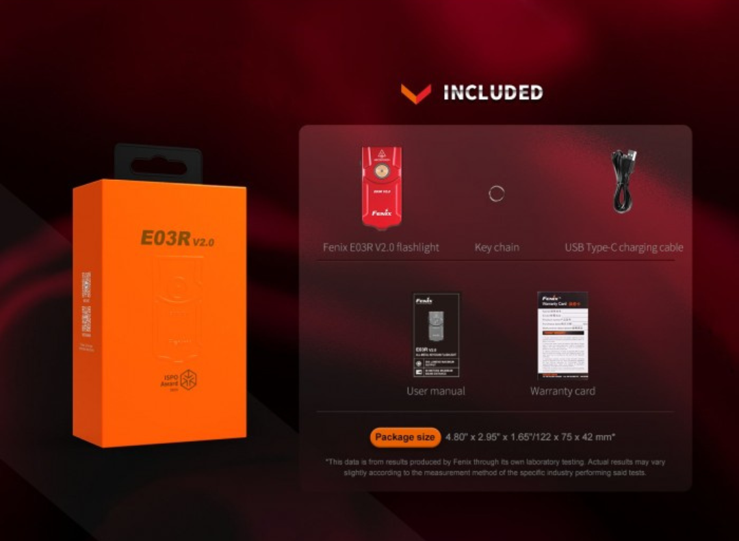 Fenix E03R V2.0 Limited Festive Edition 500L Rechargeable Keychain Flashlight