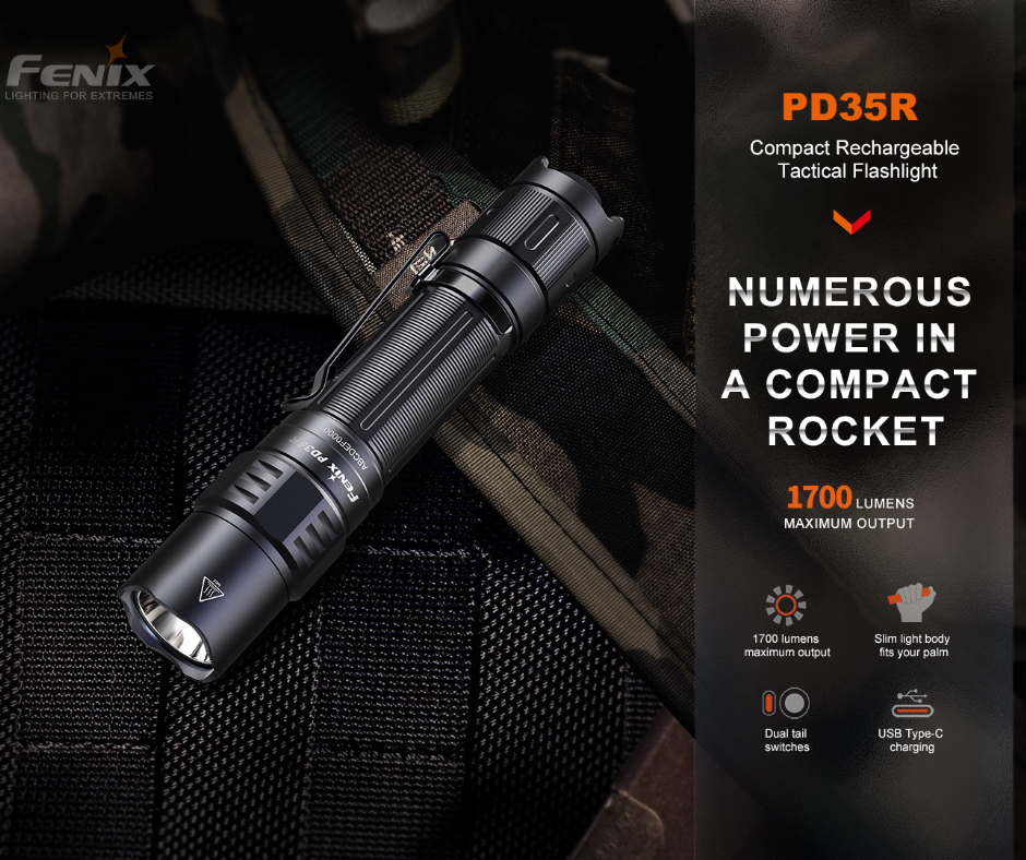 Fenix PD35R Luminus SFT40 LED 1700L Rechargeable Flashlight