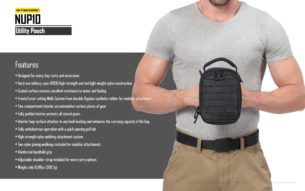 Nitecore NUP10 Cordura Molle Utility Pouch / Waist Pack / Sling Bag