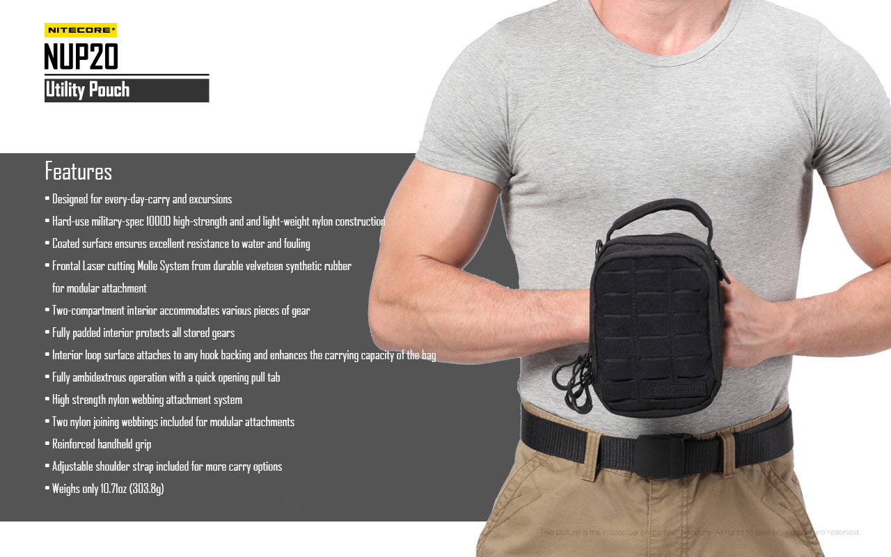 Nitecore NUP20 Cordura Molle Utility Pouch / Waist Pack / Sling Bag