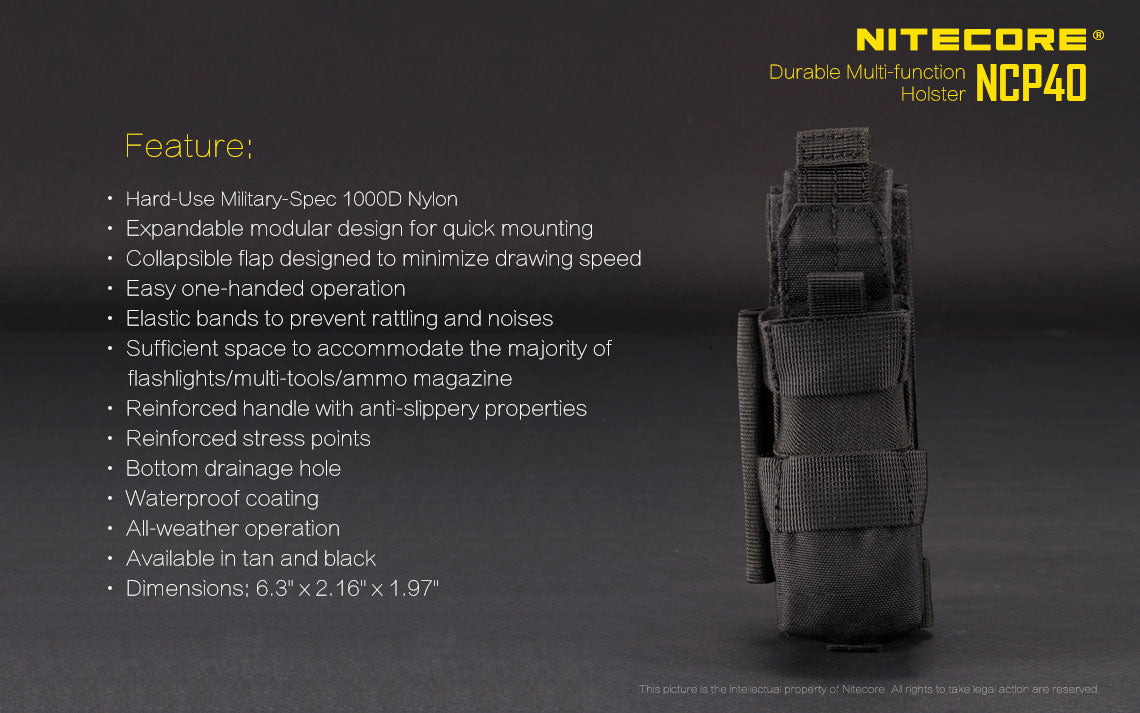 Nitecore NCP40 Cordura Multi-Function Tactical Holster