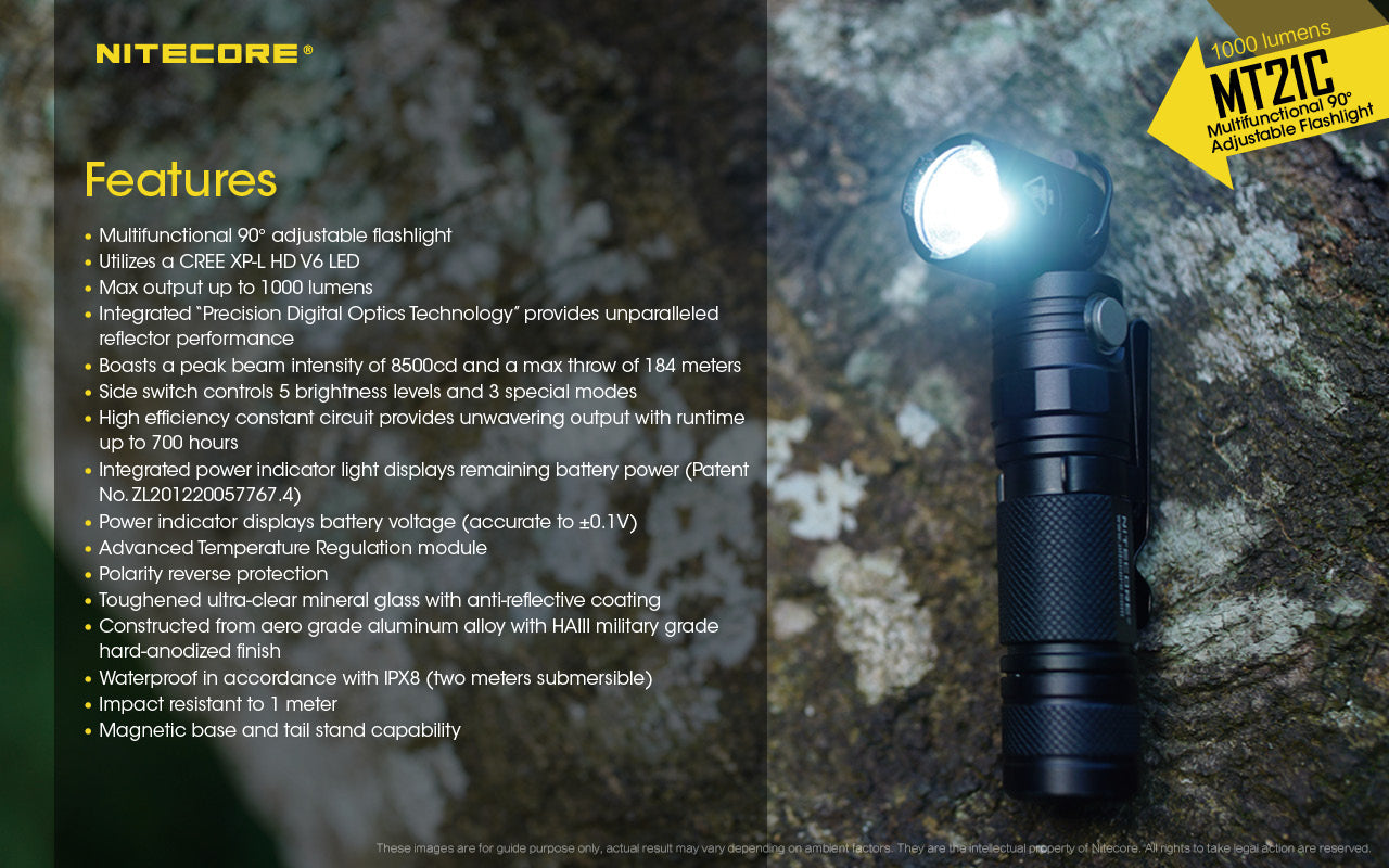 Nitecore MT21C CREE XP-L HD V6 LED 1000L Flashlight