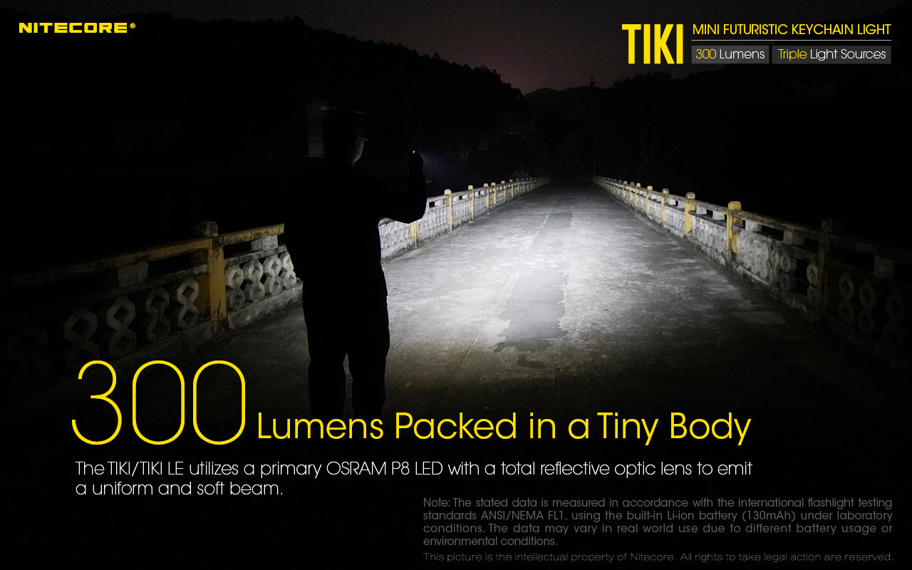Nitecore TIKI UV/HiCRI LED Keychain Light 300 Lumens Type-C