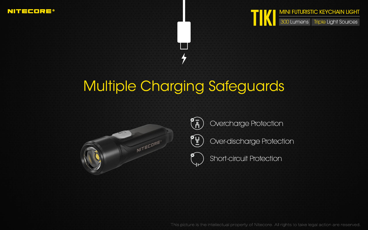 Nitecore TIKI UV/HiCRI LED Keychain Light 300 Lumens Type-C
