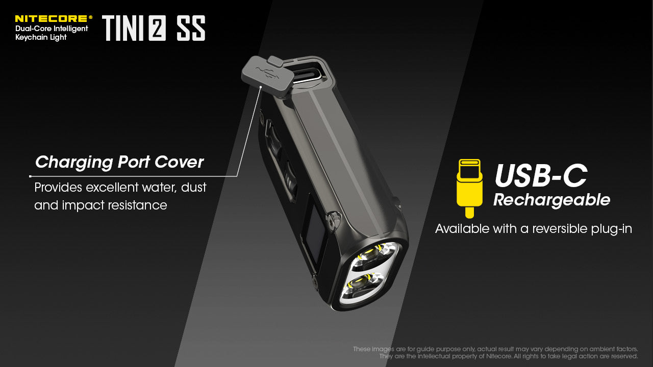 Nitecore TINI 2 Stainless Steel 500Lumens Rechargeable Keychain Flashlight