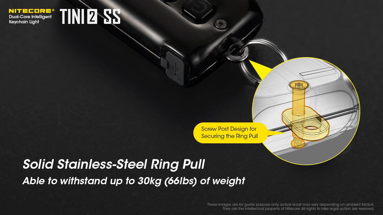 Nitecore TINI 2 Stainless Steel 500Lumens Rechargeable Keychain Flashlight