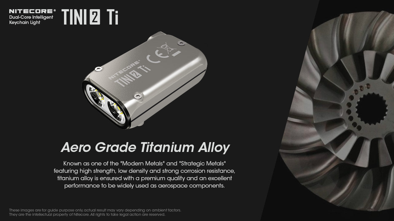 Nitecore TINI 2 TI Titanium 500 Lumens Rechargeable Keychain Flashlight