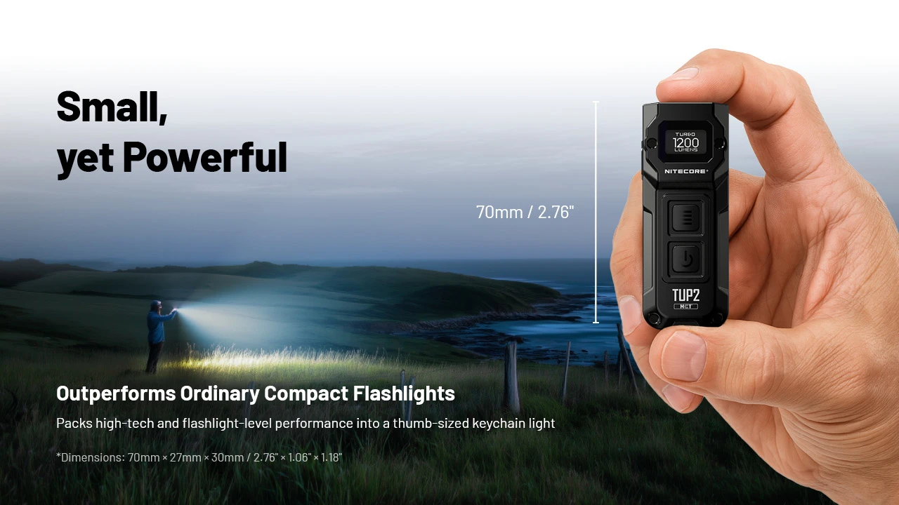 Nitecore TUP2 MCT UHE 1200 Lumens LED Rechargeable Keychain Flashlight