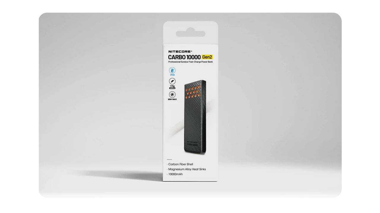 Nitecore Carbo 10000 Gen2 10000mAh Carbon Fiber Shell Power Bank