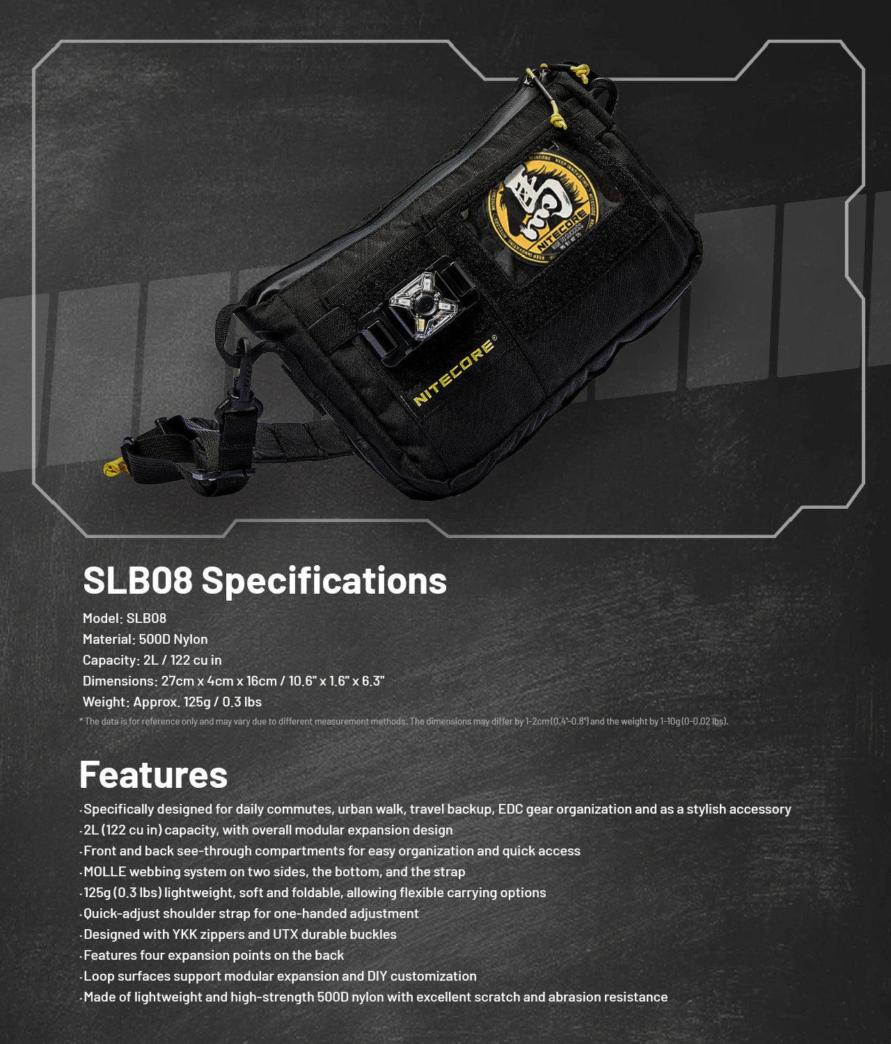 Nitecore SLB08 Modular Commuting Sling Bag