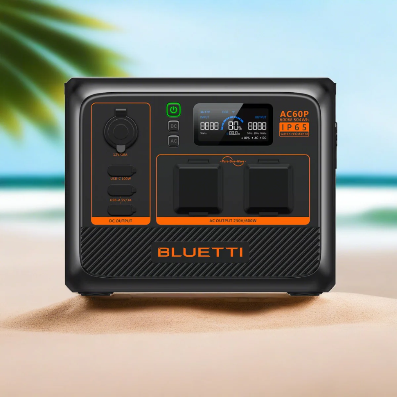 BLUETTI AC60P Portable Power Station 504Wh LiFePO4 Battery Surge AC Solar Generator (600W/1200W)