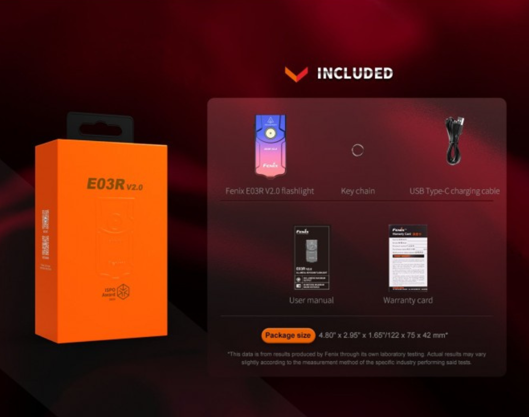 Fenix E03R V2.0 Limited Festive Edition 500L Rechargeable Keychain Flashlight