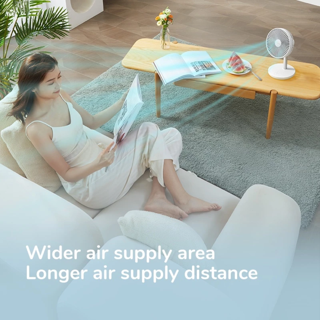 JISULIFE Rechargeable Fan Table USB Stand Portable Oscillating Extendable Fan (8000mAh)