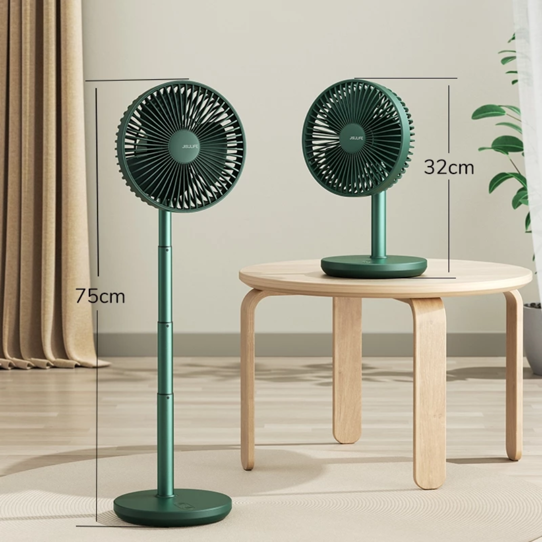 JISULIFE Rechargeable Fan Table USB Stand Portable Oscillating Extendable Fan (8000mAh)