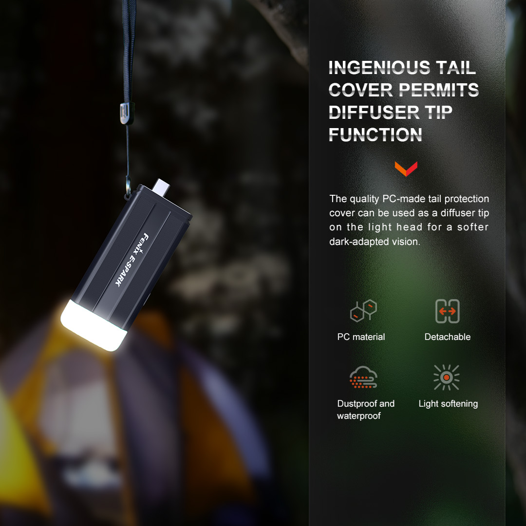 Fenix E-Spark LED 100L Emergency Rechargeable Keychain Flashlight