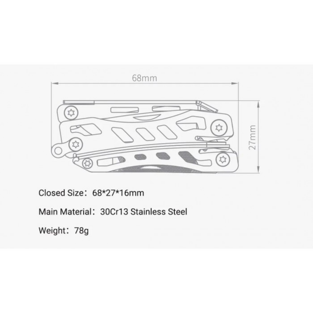NexTool 11-in-1 Mini Flagship Steel Full Size Pliers Scissors Multifunctional Multitool