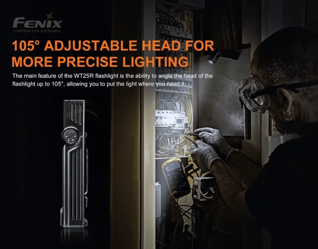 Fenix WT25R CREE XP-L HI LED 1000L Rechargeable Pivoting Work Flashlight
