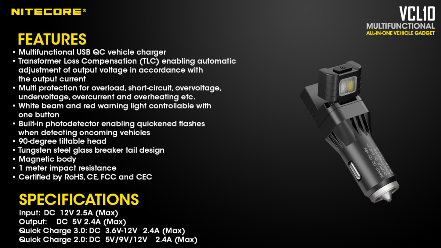 Nitecore VCL10 Multfunctional Charger Emergency Light