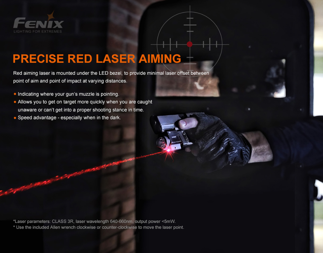 Fenix GL22 750 Lumens Cool White With Red Laser Tactical Light