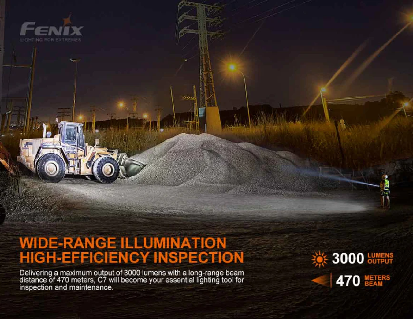 Fenix C7 Luminus SST70 LED 3000L Rechargeable Work Flashlight