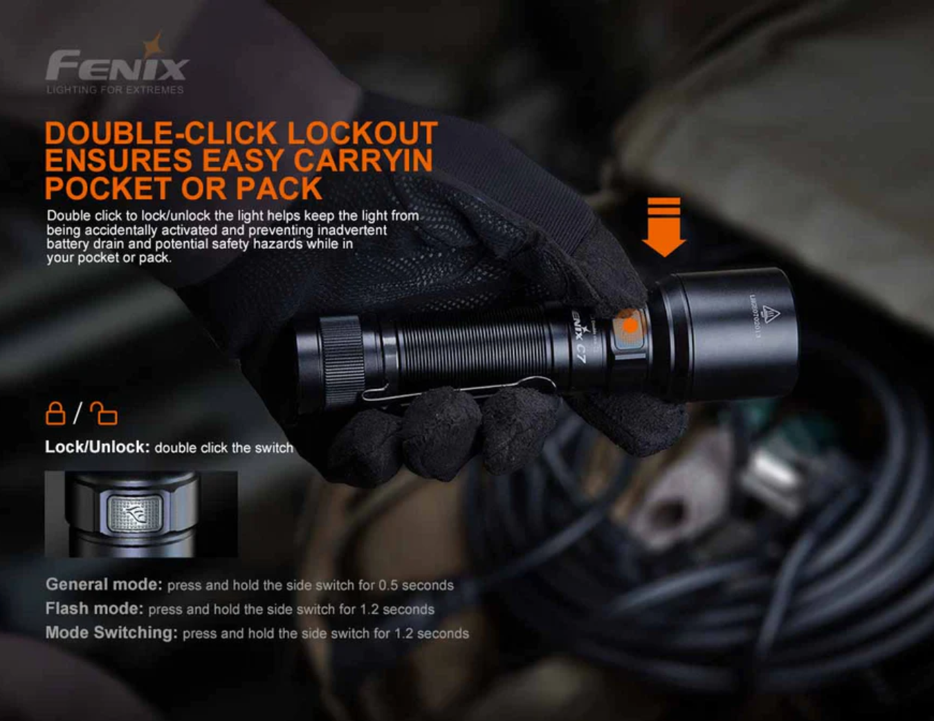 Fenix C7 Luminus SST70 LED 3000L Rechargeable Work Flashlight