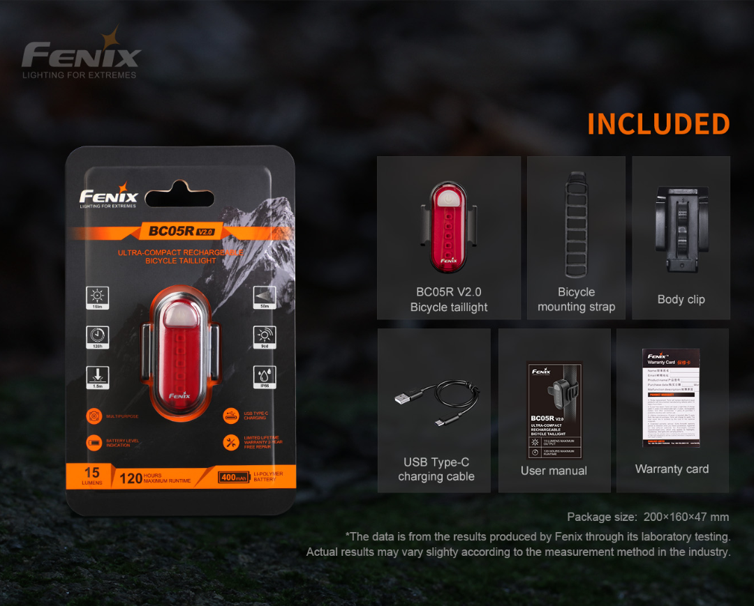 Fenix BC05R V2.0 Rechargeable Bicycle Tail Light