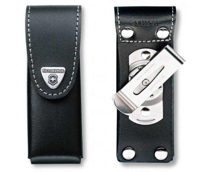 Victorinox Leather Pouch Black w Rotating Clip 1-4 Layers/SwissTool Spirit/Swisstool X 4.0523.31