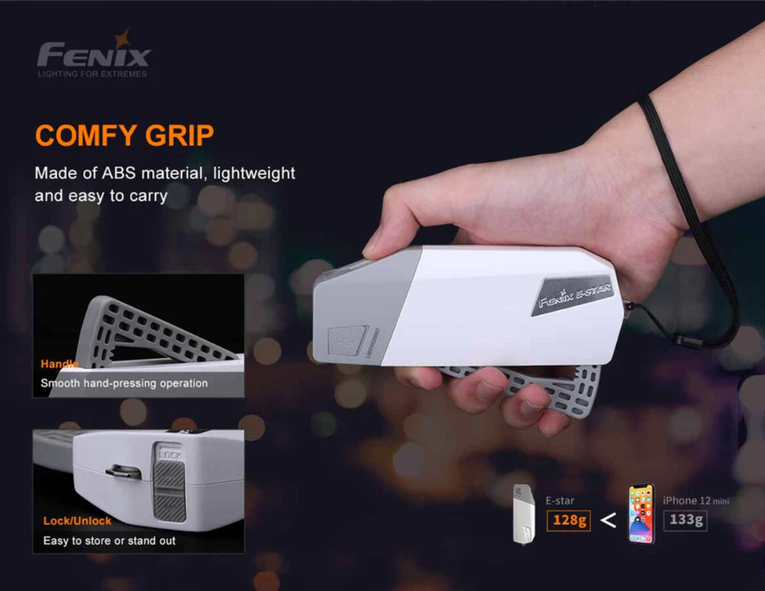 Fenix E-Star LED 100L Portable Hand-Pressing Emergency Rechargeable Flashlight