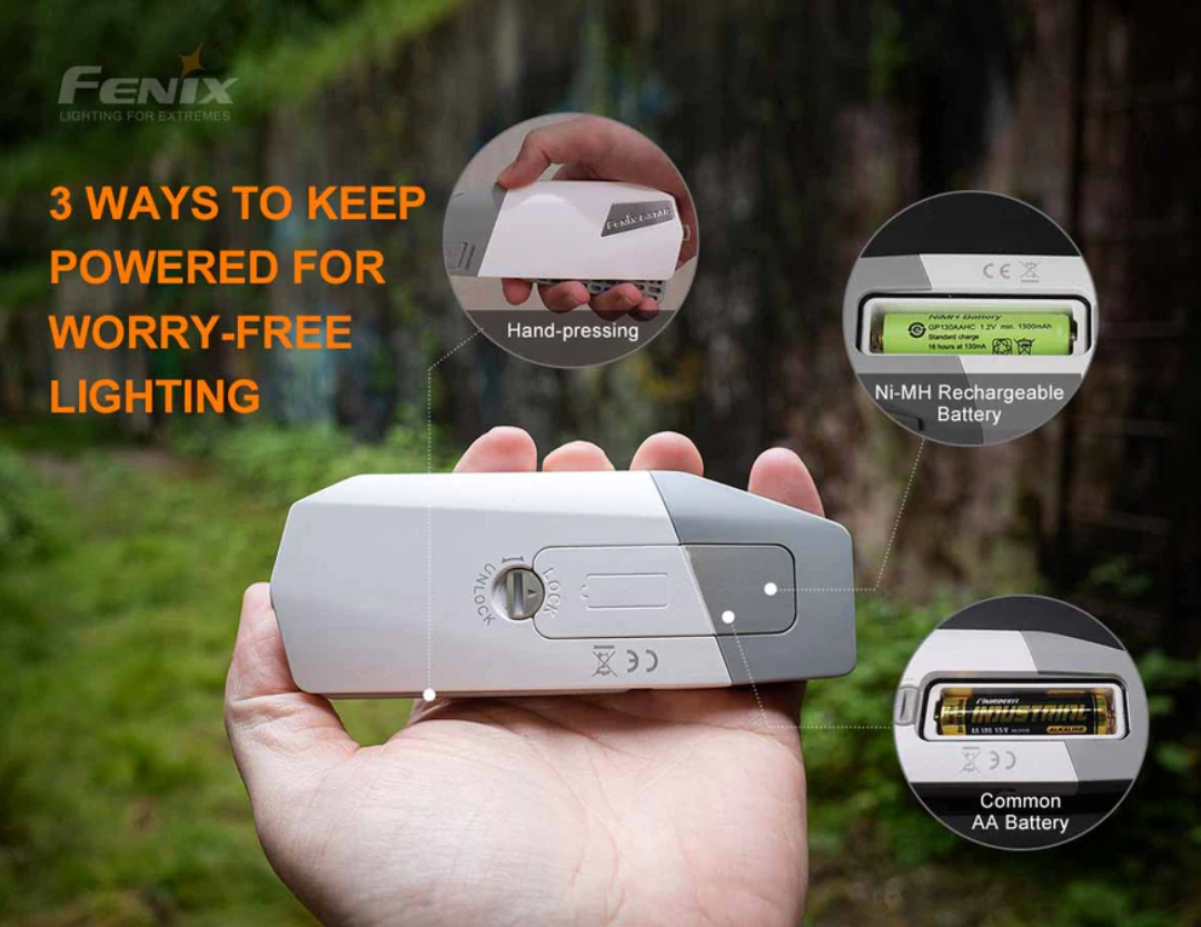 Fenix E-Star LED 100L Portable Hand-Pressing Emergency Rechargeable Flashlight