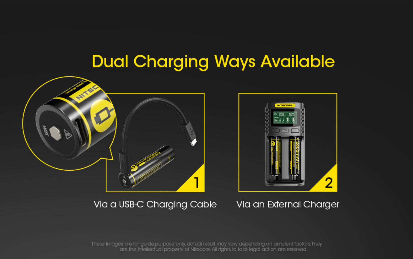 Nitecore 18650 2600mAh 3.6V Type-C Rechargeable Li-ion Battery NL1826R