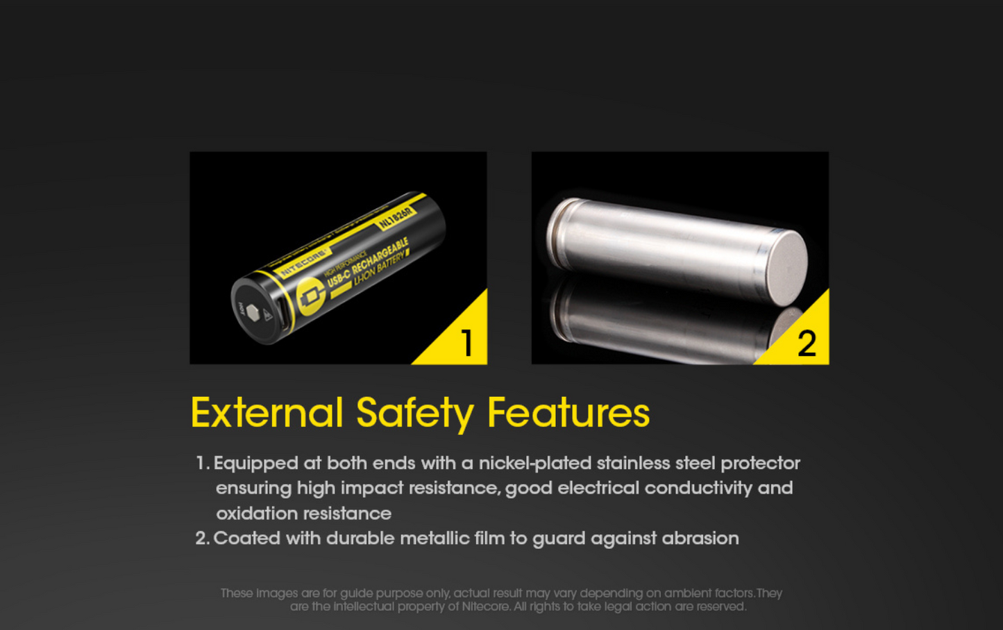 Nitecore 18650 2600mAh 3.6V Type-C Rechargeable Li-ion Battery NL1826R