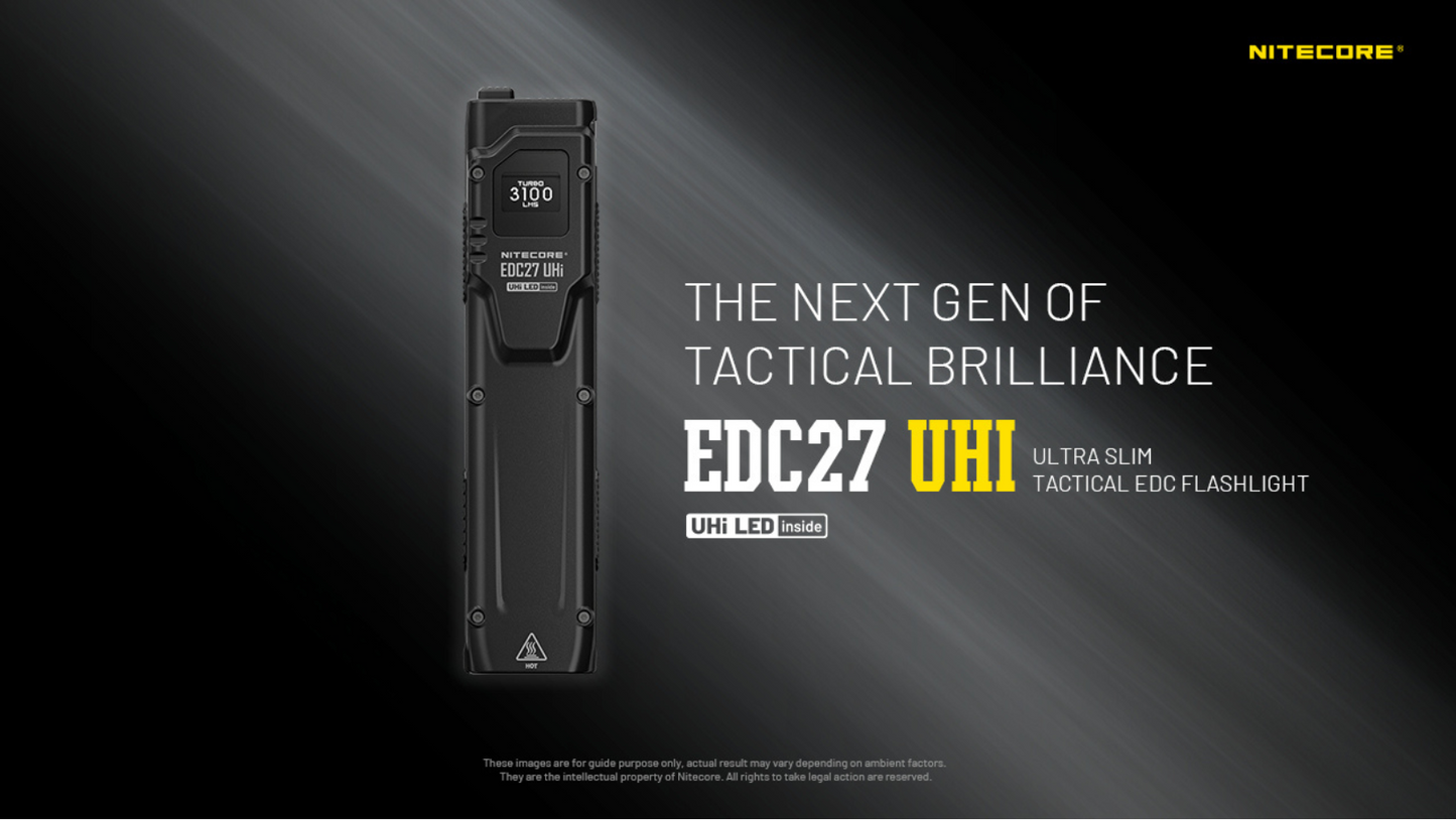 Nitecore EDC27 UHi 2x NiteLab UHi 20 LED Ultra Slim 3100L High Performance EDC Rechargeable Flashlight