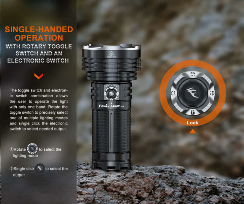 Fenix LR40R V2.0 Luminus SFT70 LED 15000L Rechargeable Flashlight