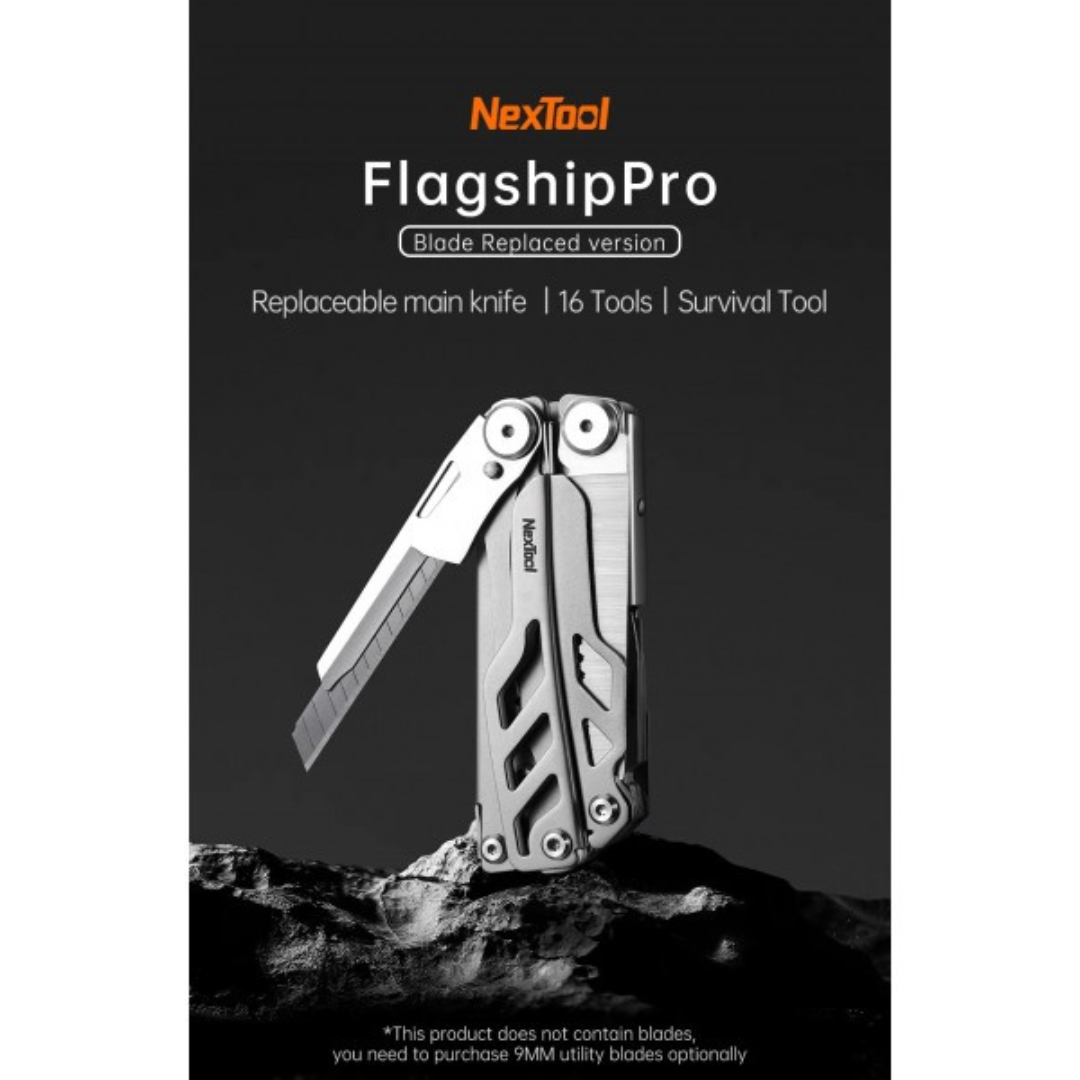 NexTool 16-in-1 Flagship Pro (Blade Replace) NE20232 Steel Full Size Pliers Scissors Multitool