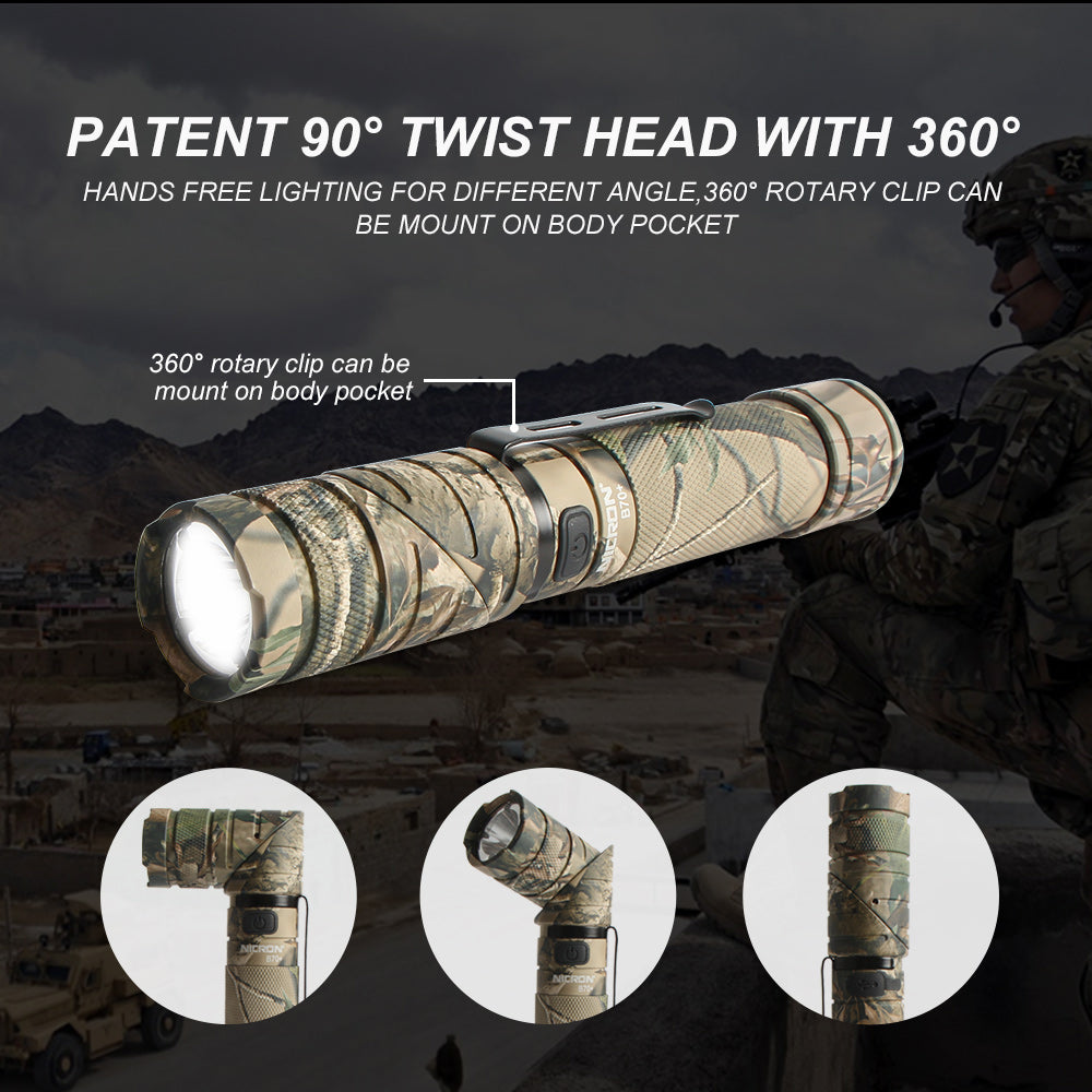 Nicron B007 Camo Magnet 90° Pocket Size 780 Lumens Lumen Led Flashlight