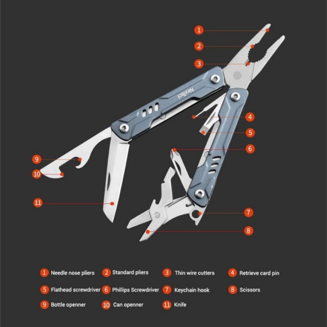 NexTool 10-in-1 Mini Sailor NE20156 EDC Steel Pliers Knife Scissors Multifunctional Multitool
