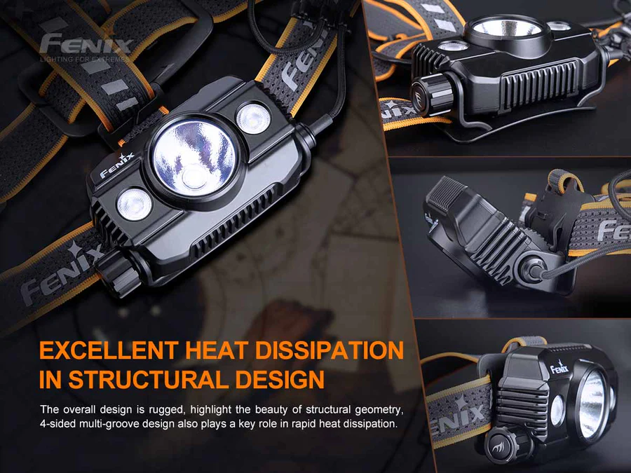 Fenix HP30R V2.0 BLACK Cool White Neutral White LED 3000L Rechargeable Headlamp