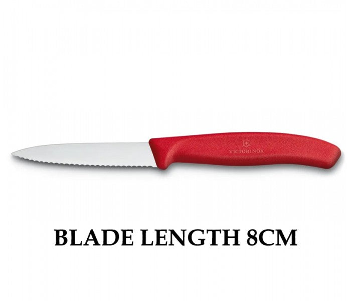 Victorinox Swiss Classic 8cm Wavy Edge Paring Knife Red 6.7631